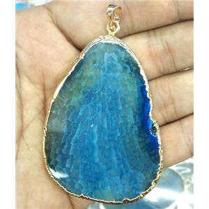 agate slice pendant, freeform, approx 30-60mm