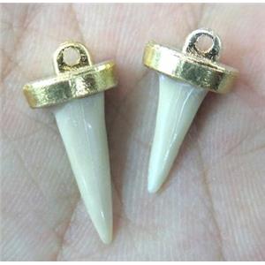 fossil of shark-tooth pendant, gold plated, approx 8-25mm