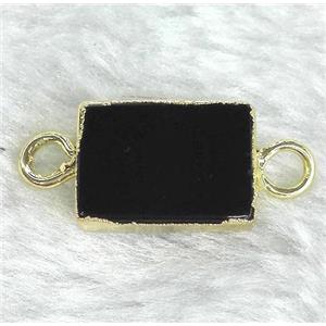 black onyx connector, rectangle, approx 10x15mm