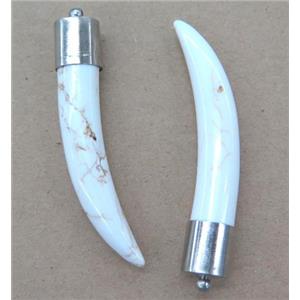 white Turquoise horn pendant, approx 50mm length