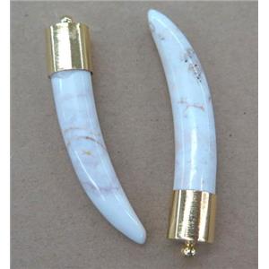 white Turquoise horn pendant, approx 50mm length