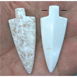 white turquoise arrowhead pendant, approx 22x55mm