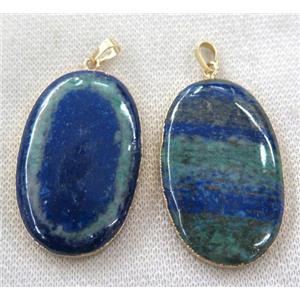 Azurite pendant, oval, approx 15-60mm