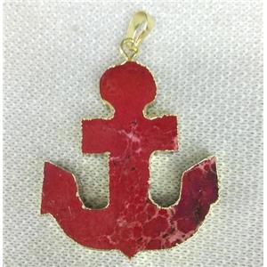 red Sea Sediment Jasper anchor pendant, approx 38-43mm