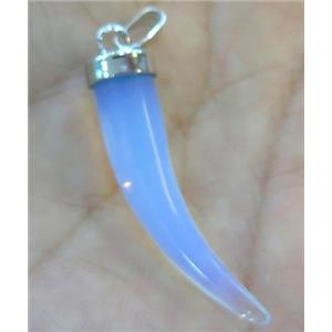 white opalite horn pendant, approx 7-35mm