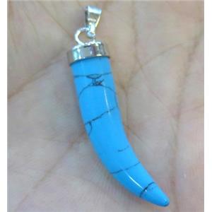 blue turquoise horn pendant, approx 7-35mm