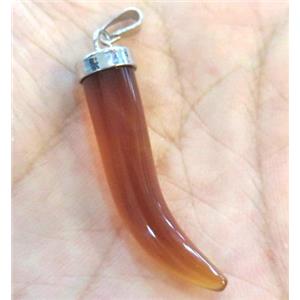 red agate pendant, horn, approx 7-35mm