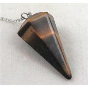tiger eye stone pendulum pendant, approx 36mm