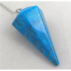blue turquoise pendulum pendant, approx 36mm