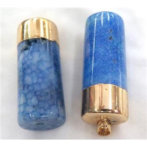 blue dragon veins agate column pendant, approx 18-45mm