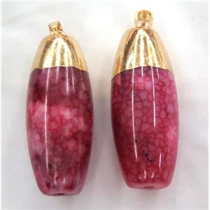 red agate pendant, barrel, approx 18-45mm