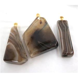 coffee Agate pendant, freeform, approx 15-50mm