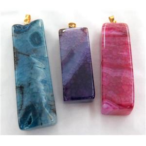 mix Agate tube pendant, approx 15-50mm