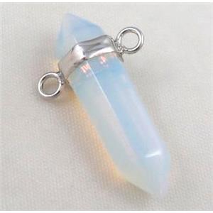 white opalite stone pendant with 2holes, bullet, approx 10-30mm