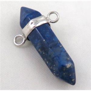 lapis lazuli bullet pendant with 2holes, approx 10-30mm