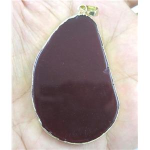 red agate teardrop pendant, approx 25-45mm