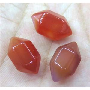 red carnelian agate bullet charm, approx 8-16mm