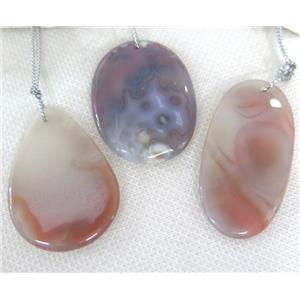 natural agate pendant, freeform, approx 15-45mm