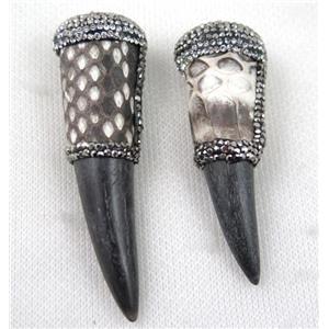 cattle horn pendant paved rhinestone, approx 20-60mm