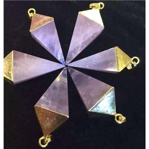 rose quartz pendulum pendant, gold plated, approx 12-40mm