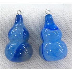 blue agate gourd pendant, approx 20-33mm