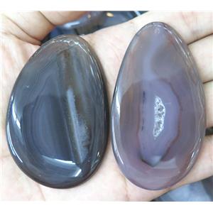 Natural Gray Agate slice pendant, freeform, approx 20-55mm