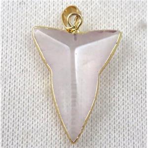 clear quartz pendant, dart, gold plated, approx 28-40mm