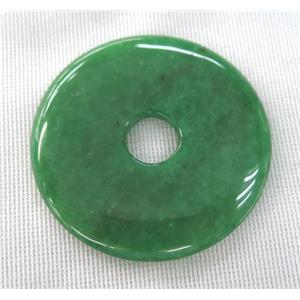 green aventurine donut pendant, approx 45-50mm