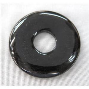 black agate onyx donut pendant, approx 45-50mm