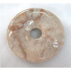 coral fossil donut pendant, approx 45-50mm