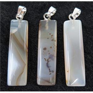 Heihua Agate pendant, rectangle, approx 12-40mm