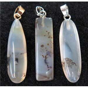 Heihua agate pendant, mix shape, approx 12-40mm