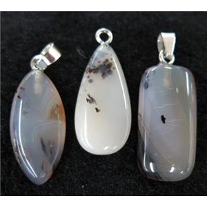 Heihua Agate pendant, mix shape, approx 15-30mm