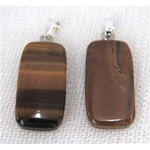 tiger eye stone rectangle pendant, approx 15-30mm