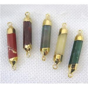 mix gemstone bullet connector, gold plated, approx 6-30mm