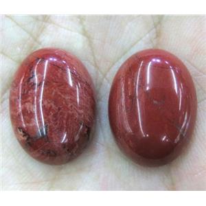 red jasper oval cabochon, approx 15x20mm