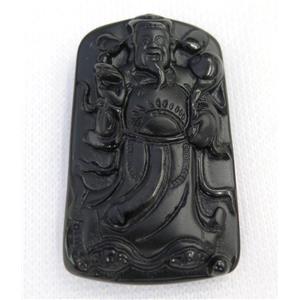 black Obsidian buddha pendant, approx 30-54mm