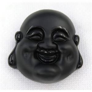 black Obsidian buddha pendant, approx 43-45mm