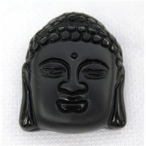 black Obsidian buddha pendant, approx 34-42mm