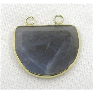 labradorite pendant, faceted, gold plated, approx 20-25mm