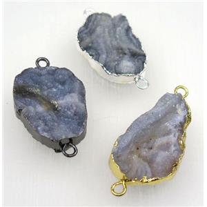 solar agate druzy connector, freeform, mixed, approx 15-33mm