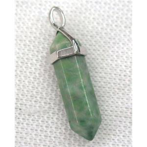 green jade bullet pendant, approx 10-30mm