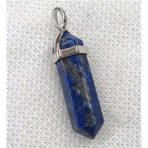blue Lapis Lazuli bullet pendant, approx 10-30mm