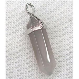 gray agate bullet pendant, approx 10-30mm