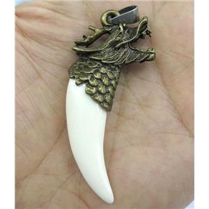 white resin dragon pendant, approx 15-40mm