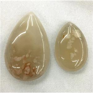 natural Cherry Agate stone pendant, teardrop, approx 20-60mm