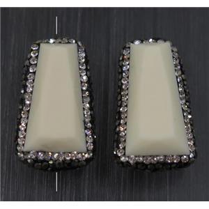 white Resin bead paved rhinestone, approx 12-30mm