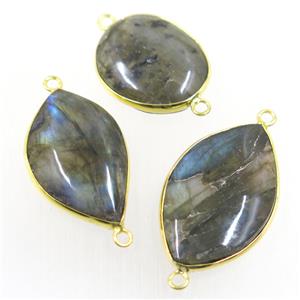 Labradorite connector, mix shaped, gold plated, approx 20-35mm