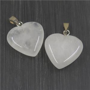 Clear Quartz heart pendant, approx 25mm