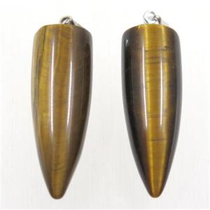 yellow Tiger eye stone bullet pendant, approx 10-30mm